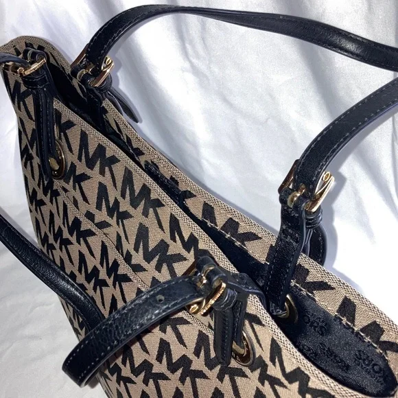 Michael Kors Signature Black and Tan Tote - Picture 7 of 10